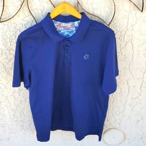 Robert Graham Stone Trail Logo Short Sleeve Navy Sz. XL Polo Golf Shirt - Picture 1 of 16